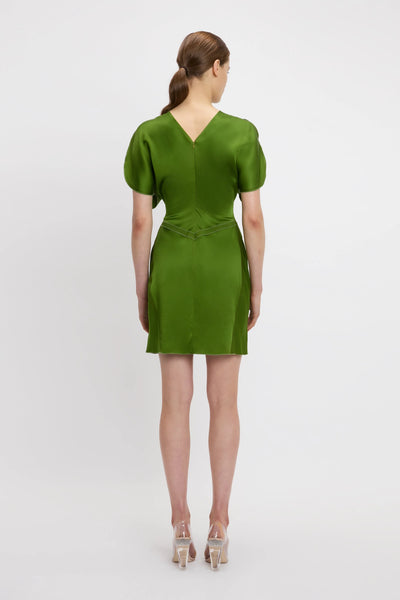 Gathered Waist Mini Dress - Algae