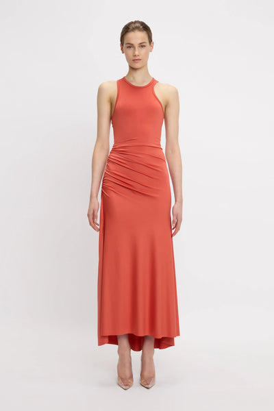 Asymmetric Tank Midi Dress - Paprika