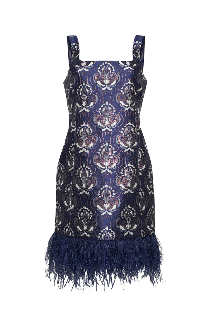 Carlie Mini Dress - Vintage Deco Navy