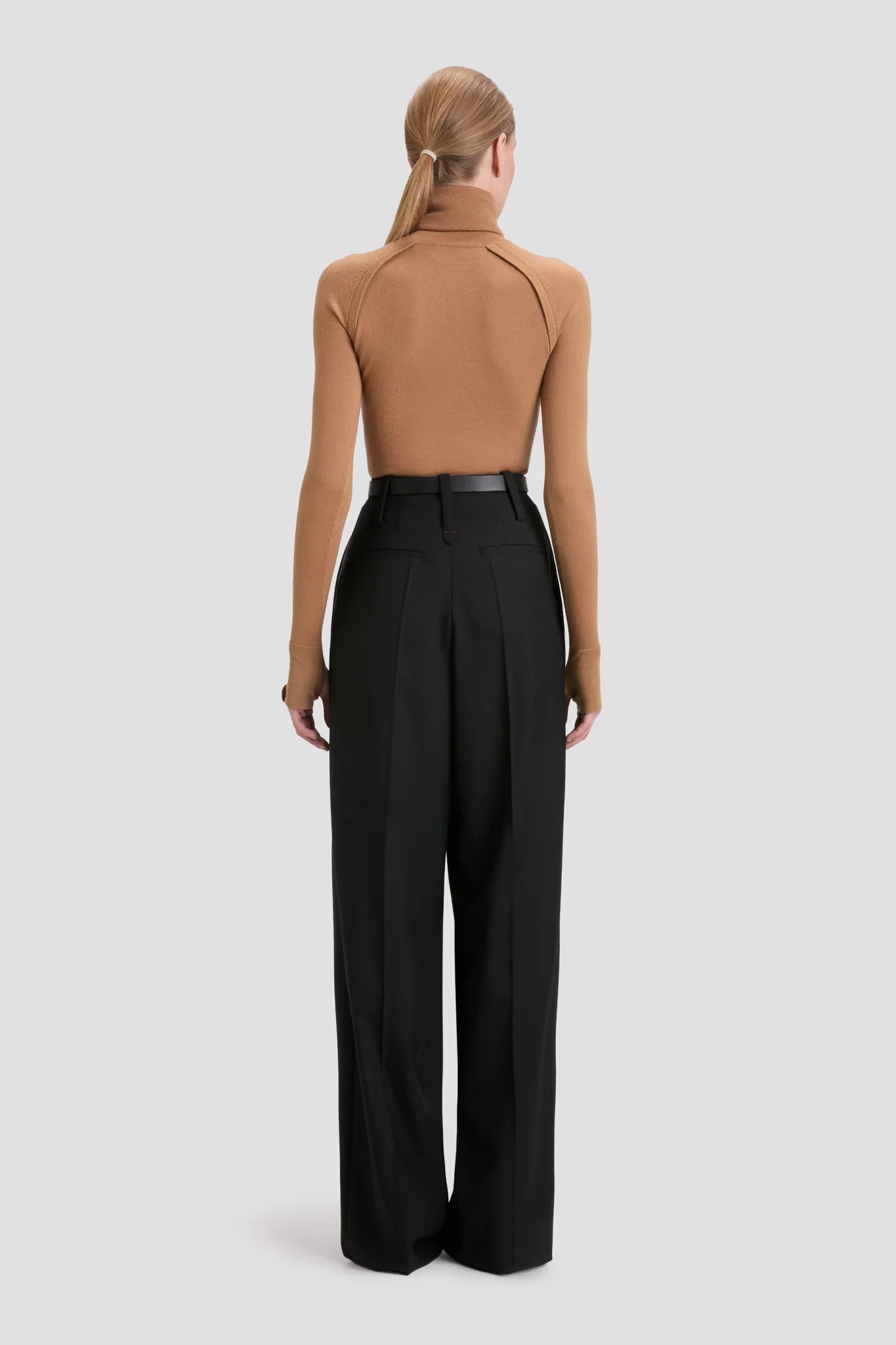 High Neck Top - Dark Camel