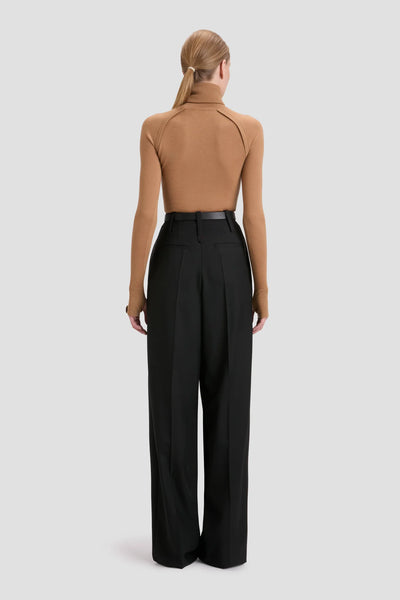High Neck Top - Dark Camel
