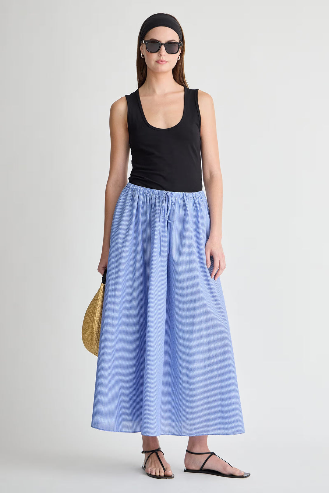Hanne Tie Maxi Skirt - Blue Multi