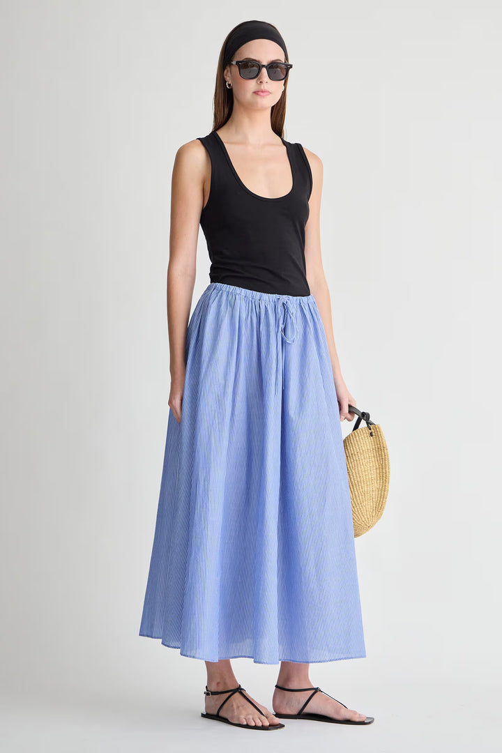 Hanne Tie Maxi Skirt - Blue Multi