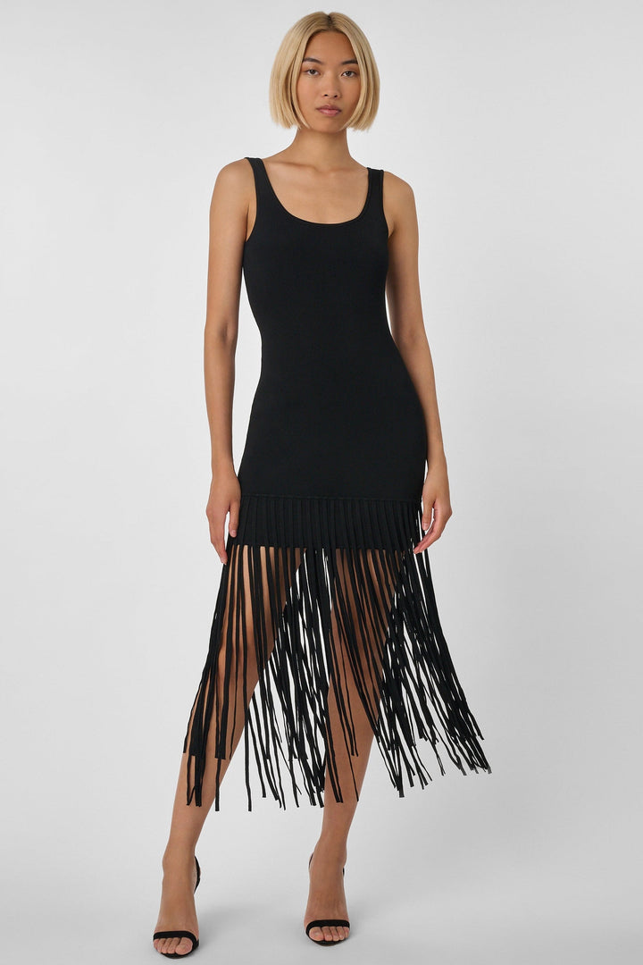 Toccin - Roxanne Mini Dress with Fringe - Black