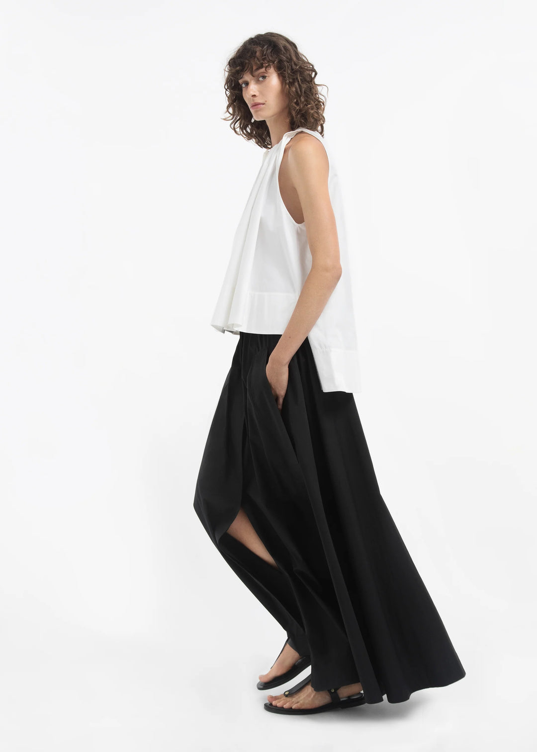 Gathered Tunic Shirt - White