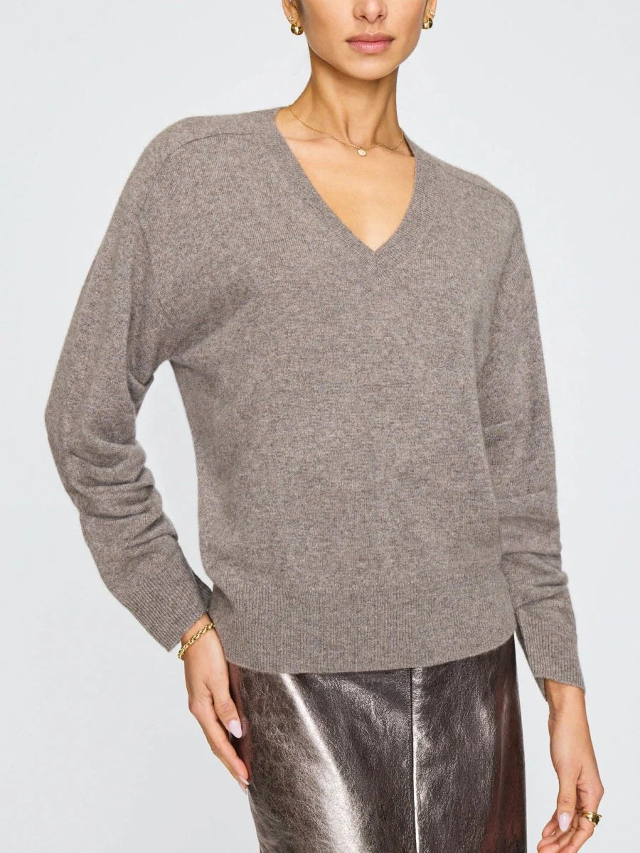 Ennes Ruched Cashmere Sweater - Otter Melange