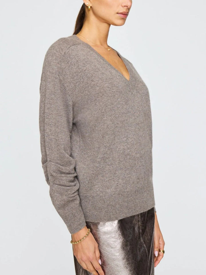Ennes Ruched Cashmere Sweater - Otter Melange
