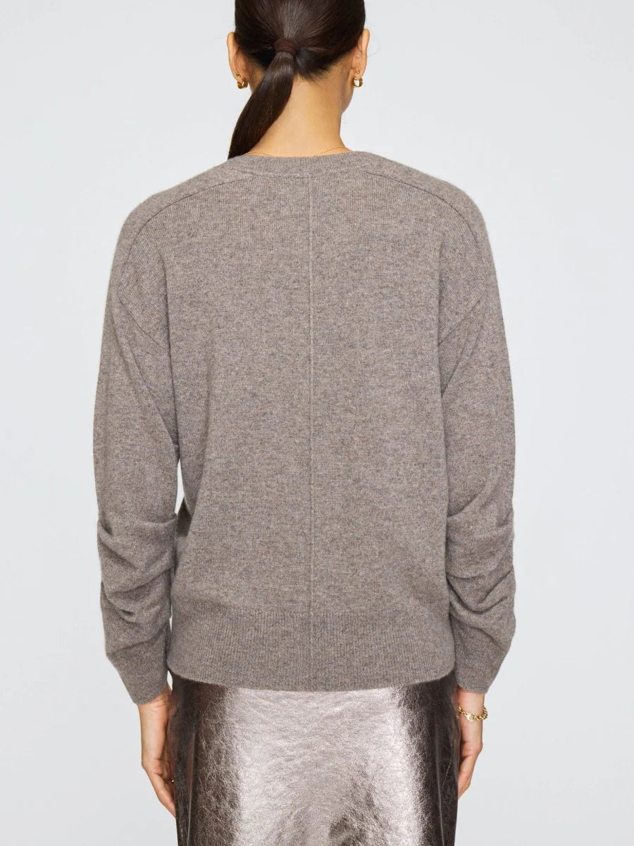 Ennes Ruched Cashmere Sweater - Otter Melange
