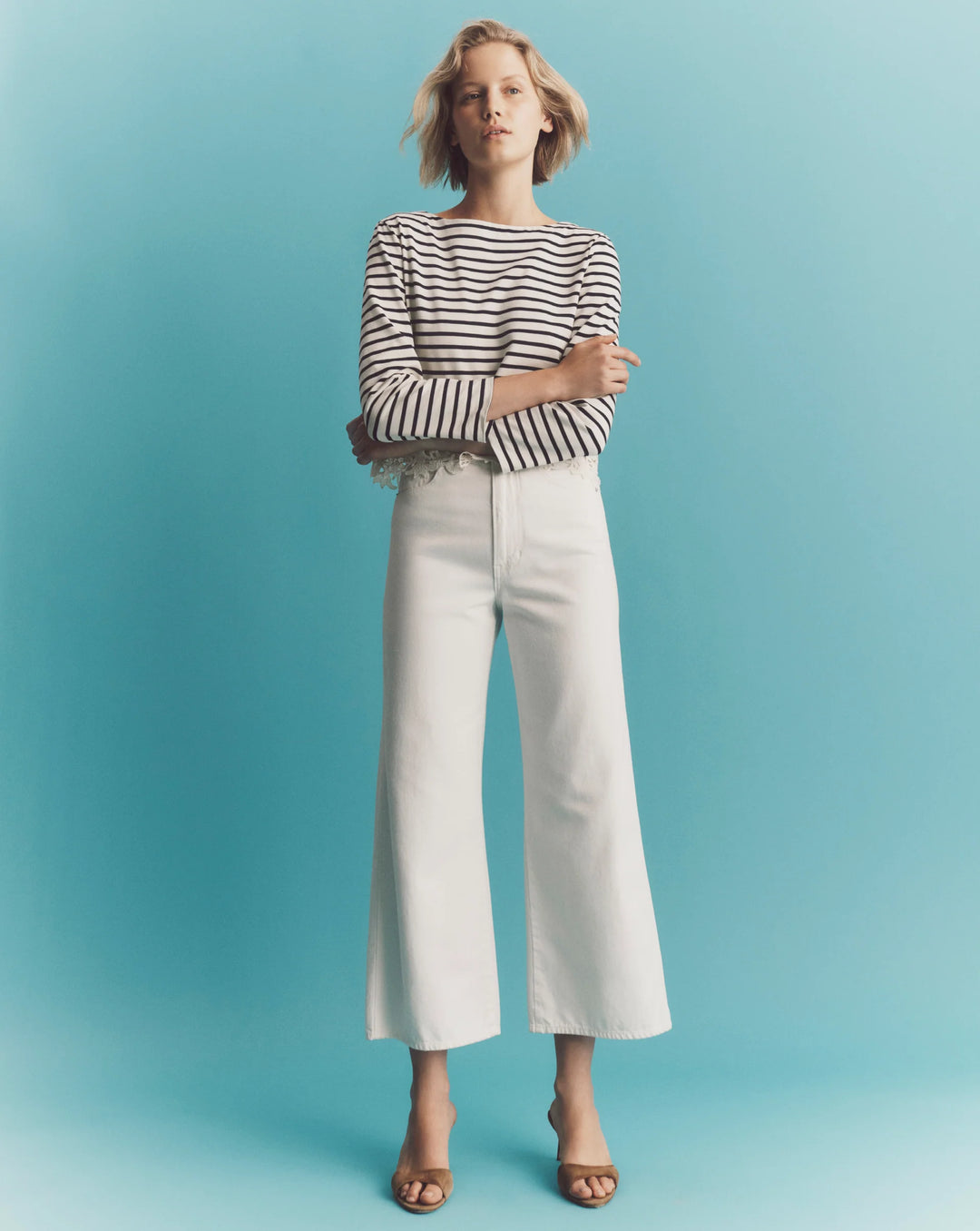 Taylor Cropped High Rise jeans - White