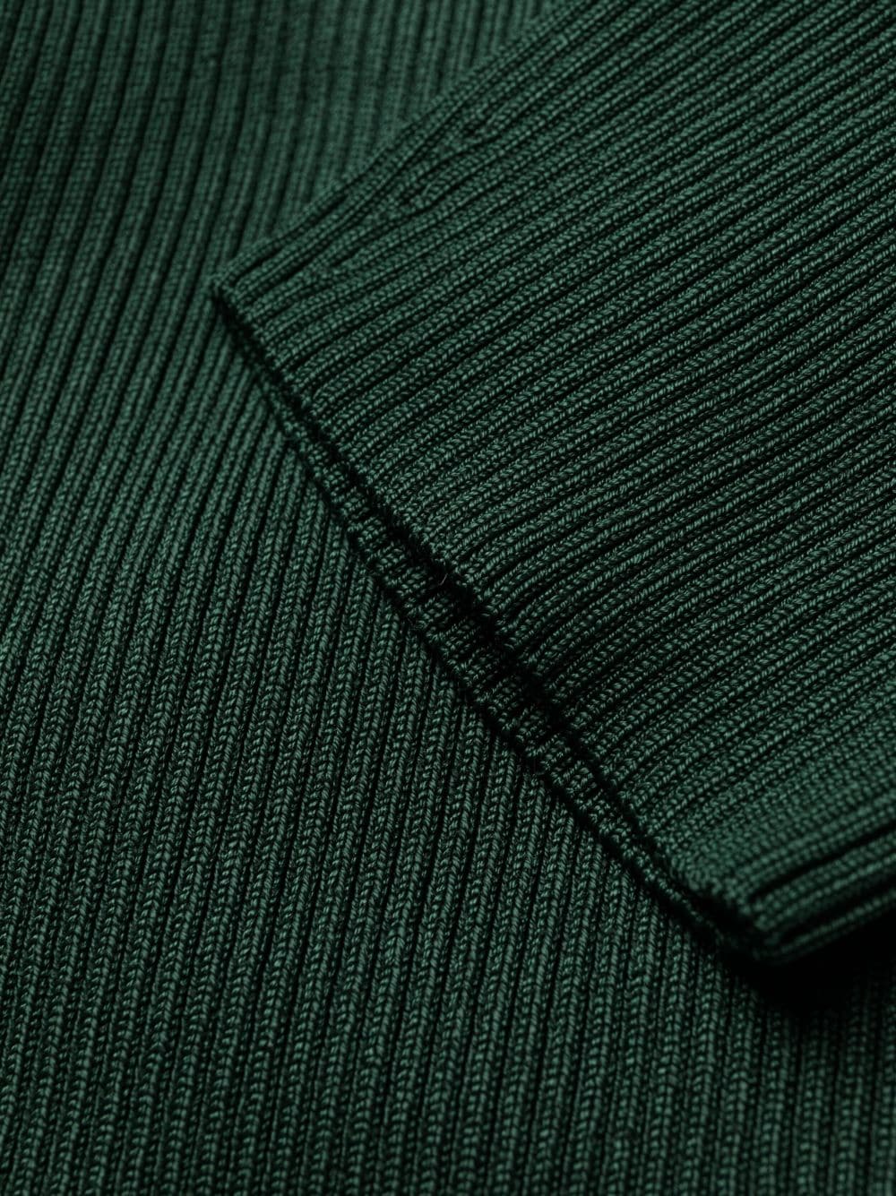 RIB KNIT DRESS - FOREST GREEN