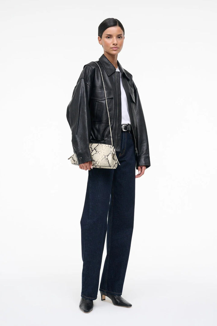 MAUDE CONVERTIBLE CLUTCH - White Snake