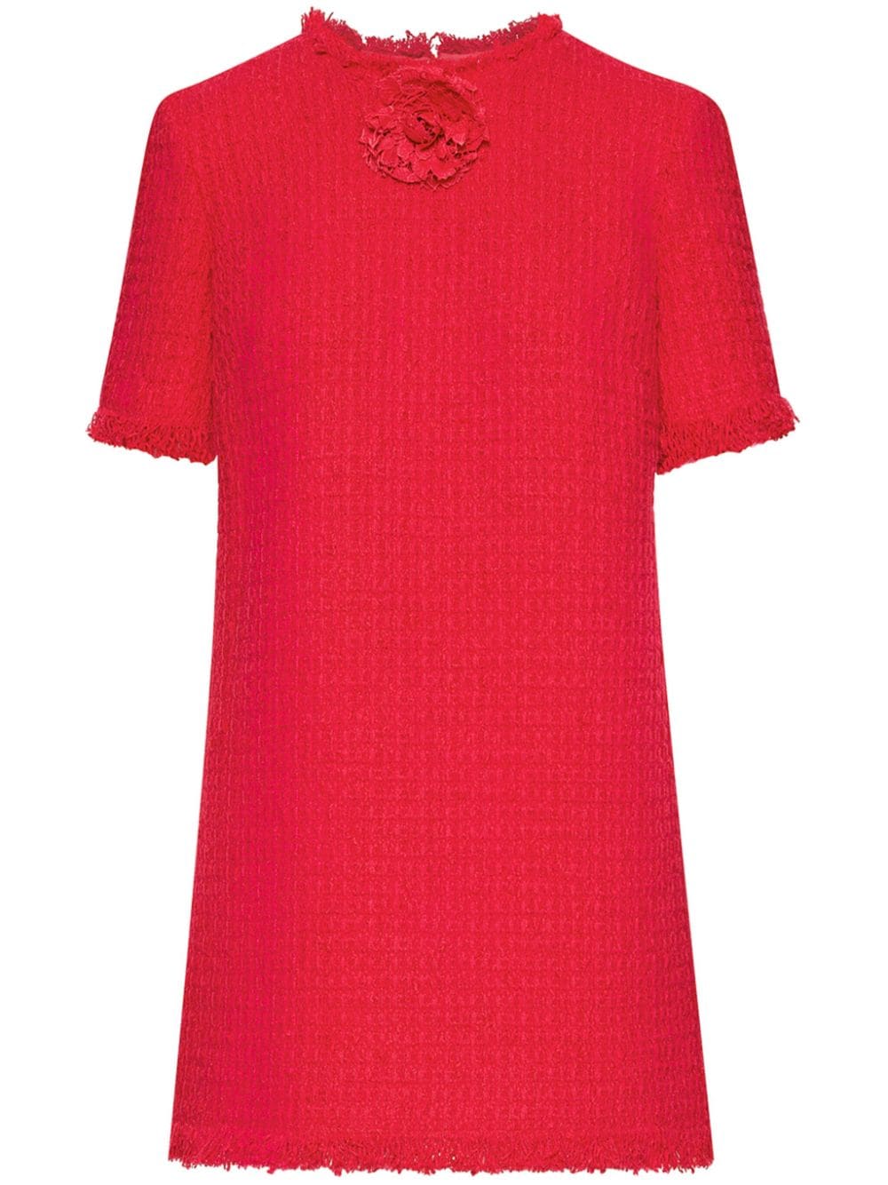BOUCLE TWEED SHIFT DRESS - Cerise