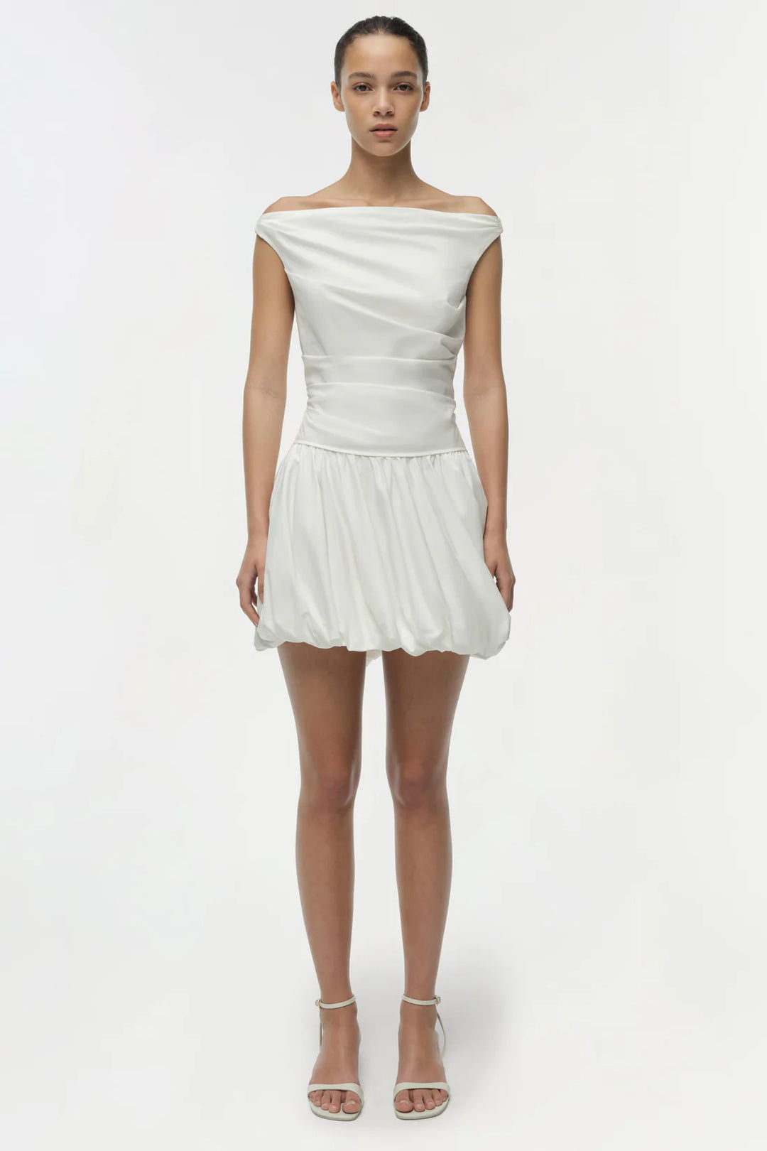Salina Bubble Mini Dress - White