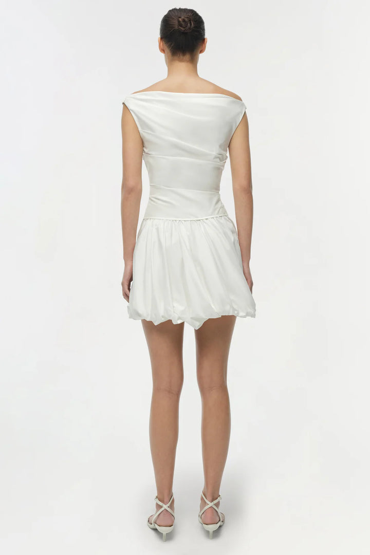 Salina Bubble Mini Dress - White