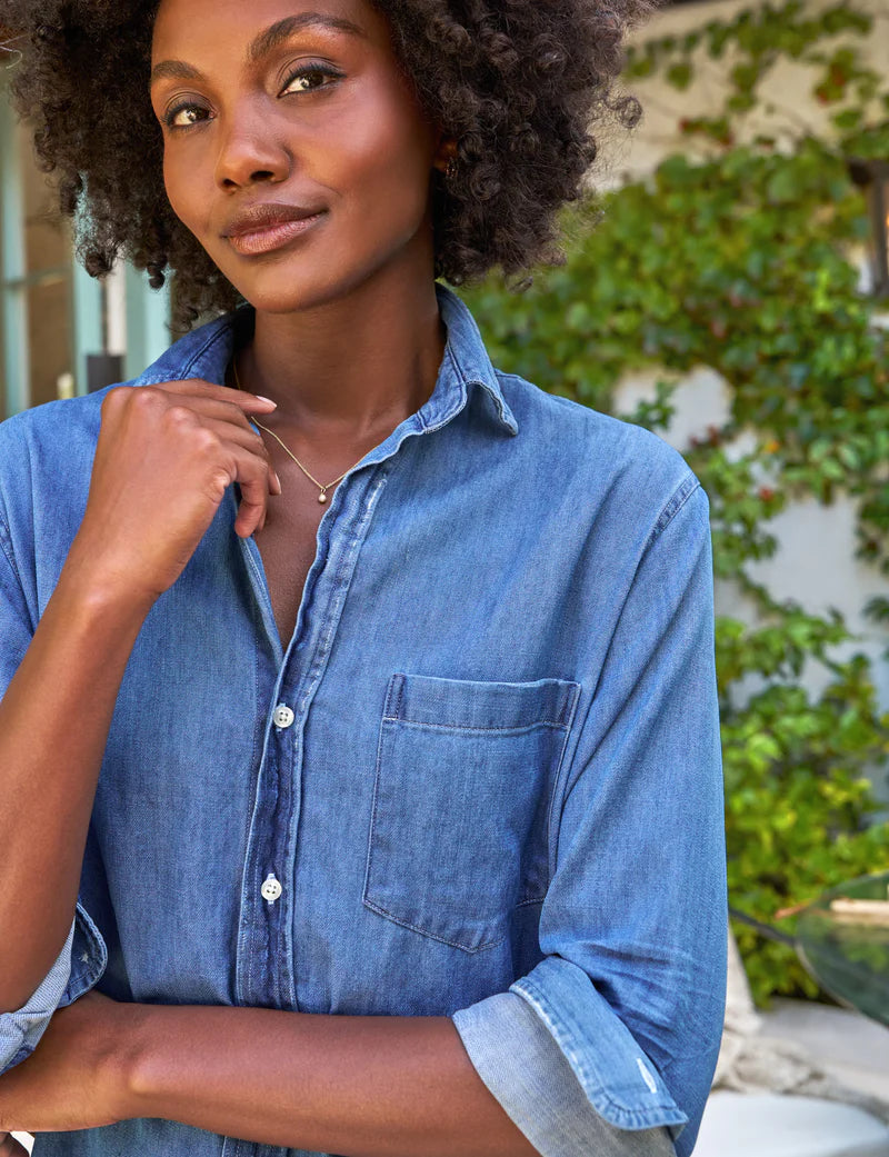 Rory Maxi Shirtdress - Medium Blue