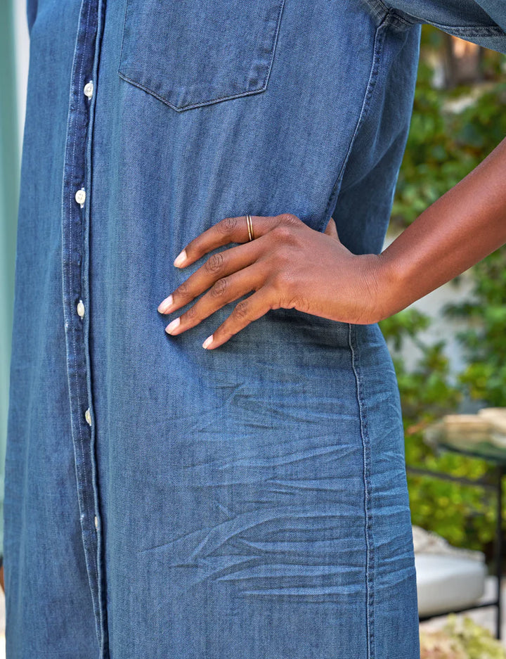Rory Maxi Shirtdress - Medium Blue