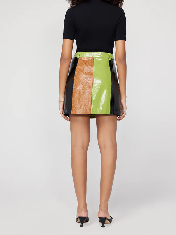 Nancy Multicolor Faux Leather Mini Skirt