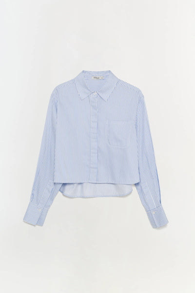 Renata Cotton Shirt - Blue Hydrangea Stripe
