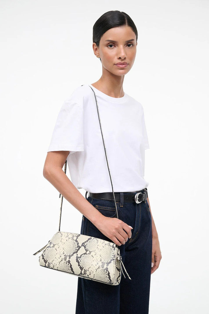 MAUDE CONVERTIBLE CLUTCH - White Snake