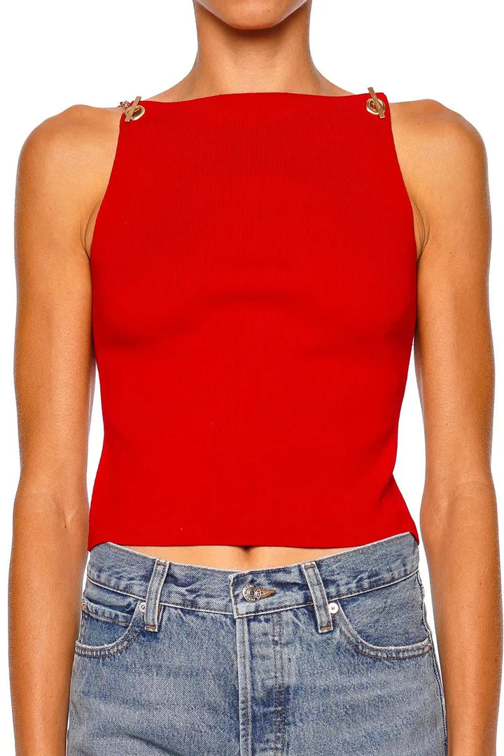 Georgette Top - Red