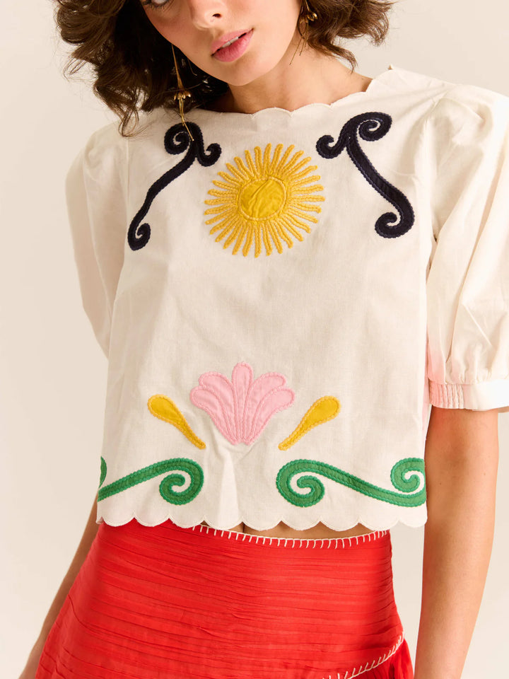 Lara Blouse - White Multi
