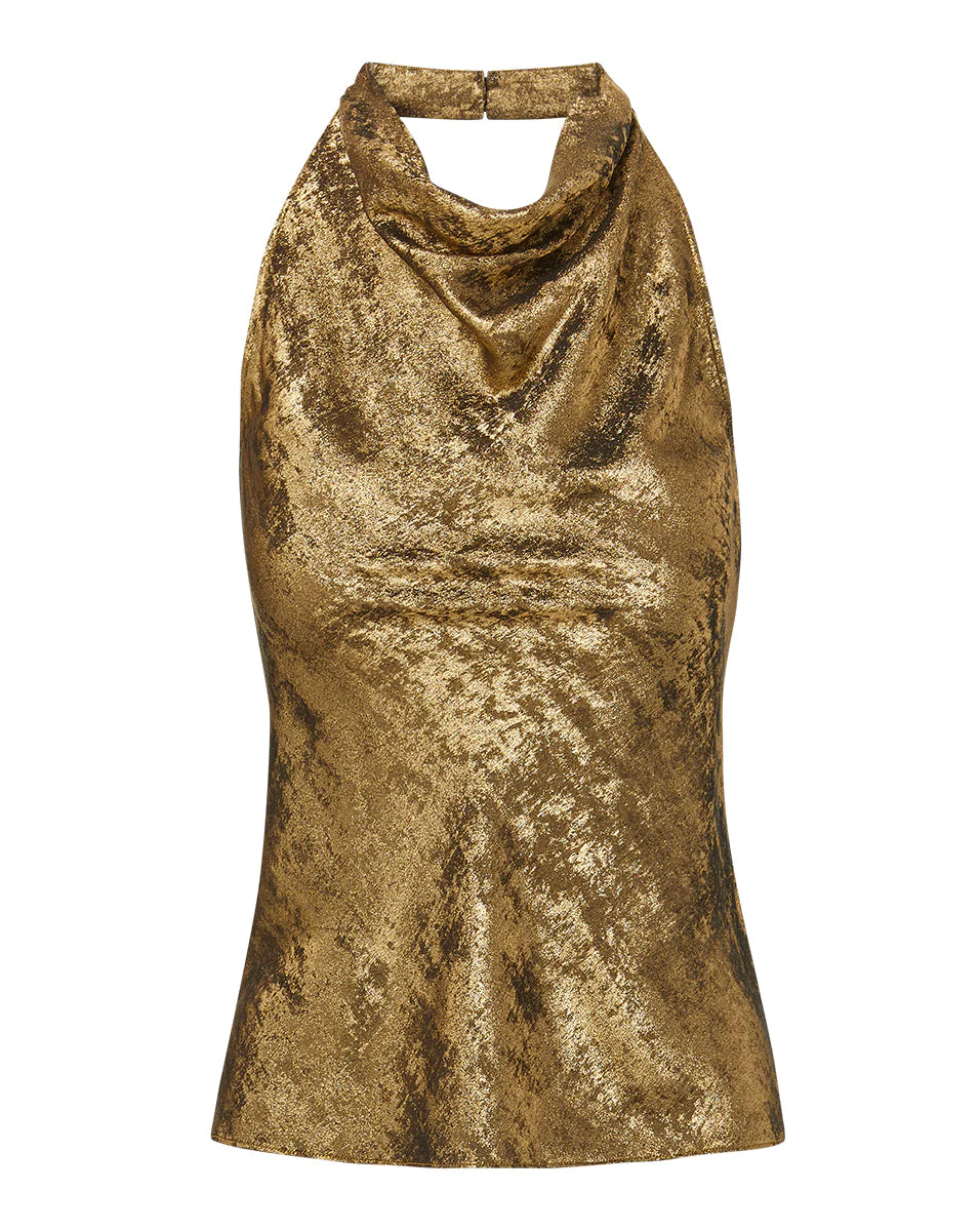 Devonne Lame Top - Brass