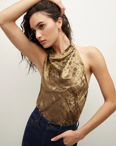 Devonne Lame Top - Brass