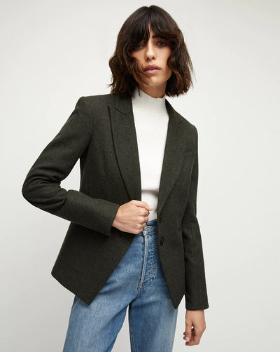 Somner Herringbone Dickey Jacket - Loden Black