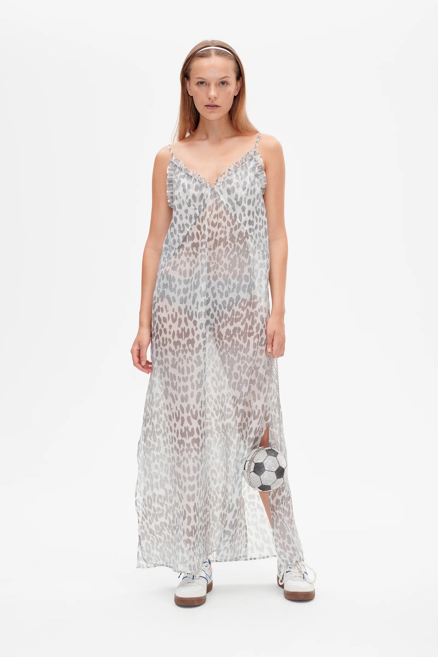 ALVINE DRESS - Grey Office Leopard