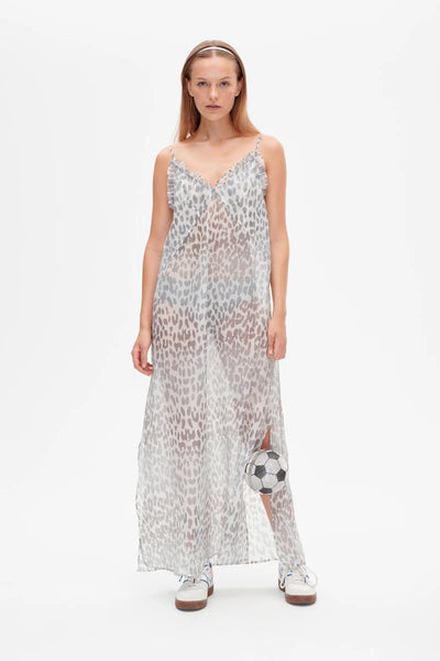 ALVINE DRESS - Grey Office Leopard