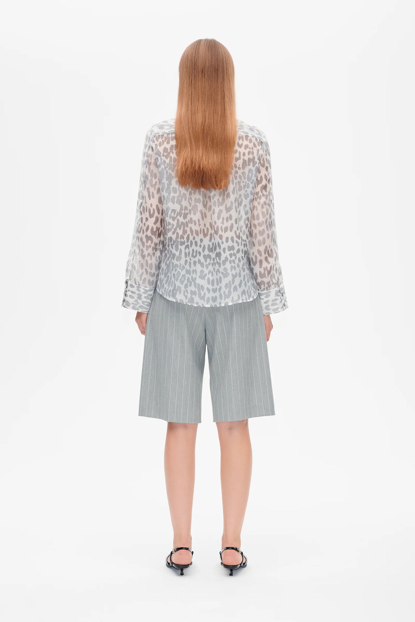 MIRANDA SHIRT - Grey Office Leopard