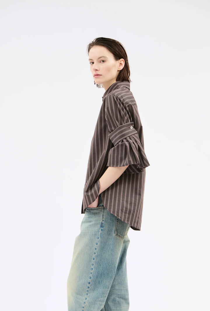 Men's Stripe Shirt - Brown Stripe