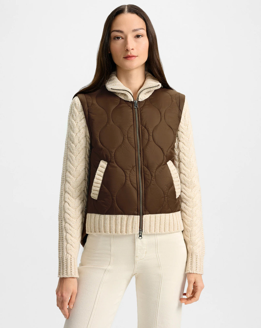 Patra Knit-Sleeve Quilted Jacket - More Colors Available