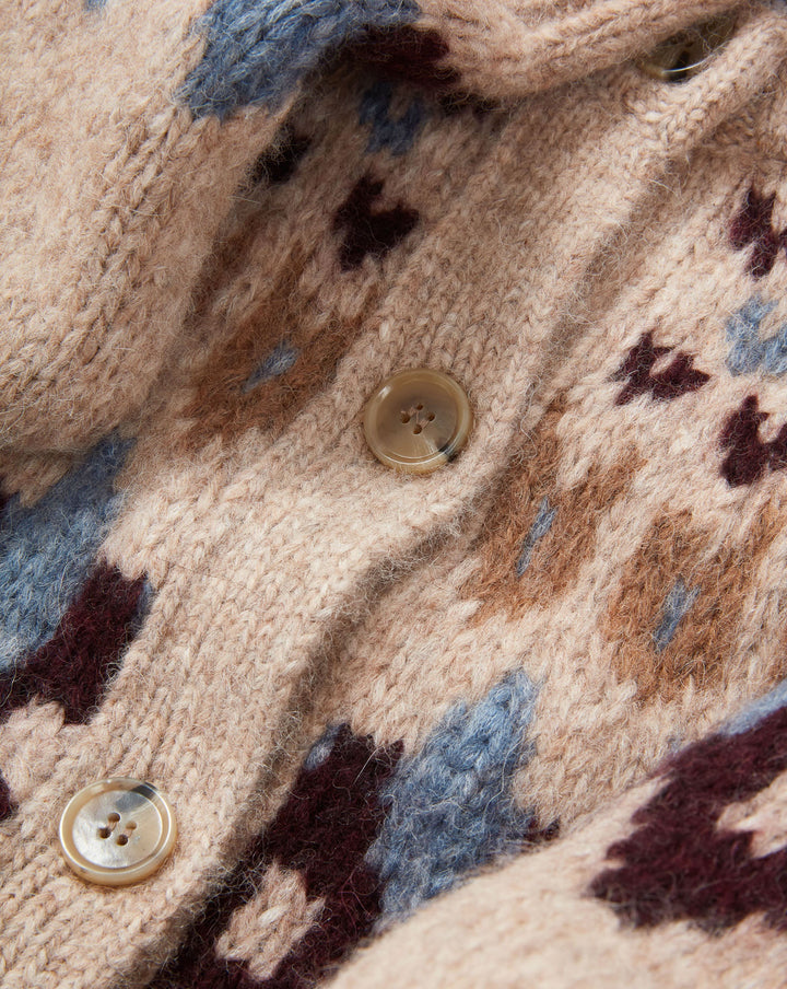 Christina Fairisle Cardigan - Oatmeal Melange Multi