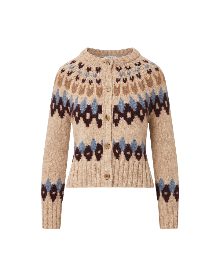 Christina Fairisle Cardigan - Oatmeal Melange Multi