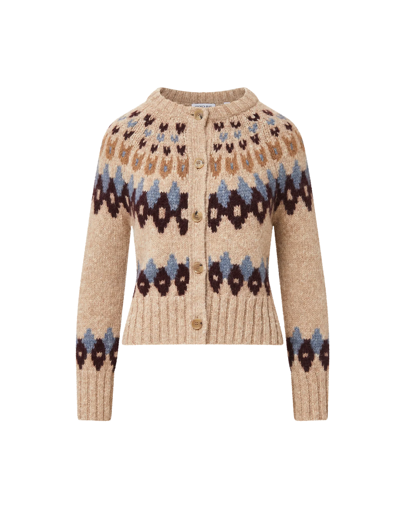 Christina Fairisle Cardigan - Oatmeal Melange Multi