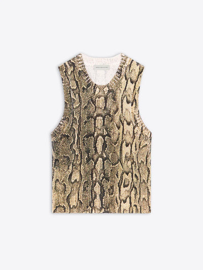 Snake Print Sweater - Beige