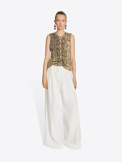 Snake Print Sweater - Beige