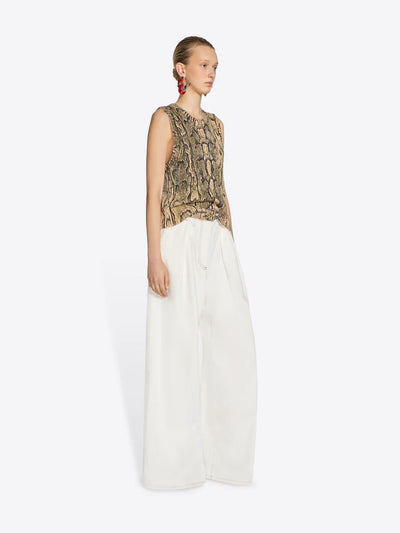 Snake Print Sweater - Beige