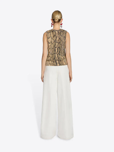 Snake Print Sweater - Beige
