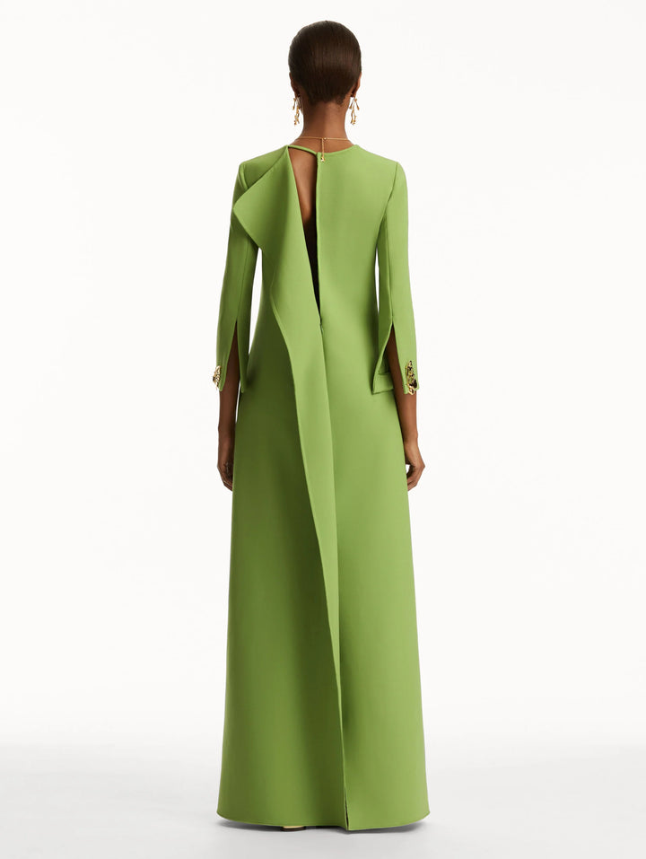 Butterfly-Detailed 3/4 Sleeve Caftan - Fern