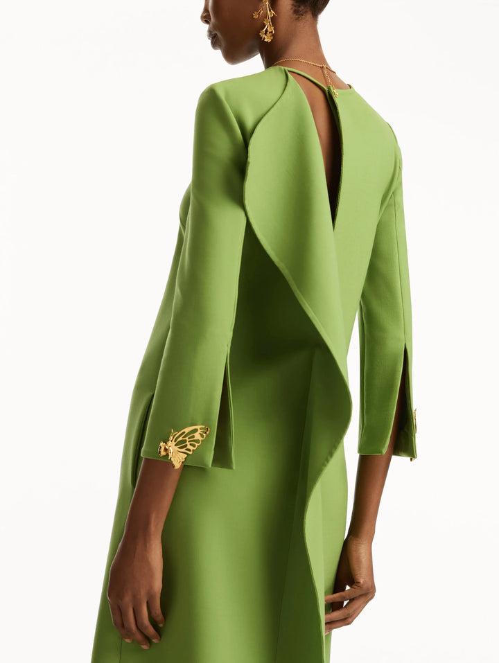 Butterfly-Detailed 3/4 Sleeve Caftan - Fern