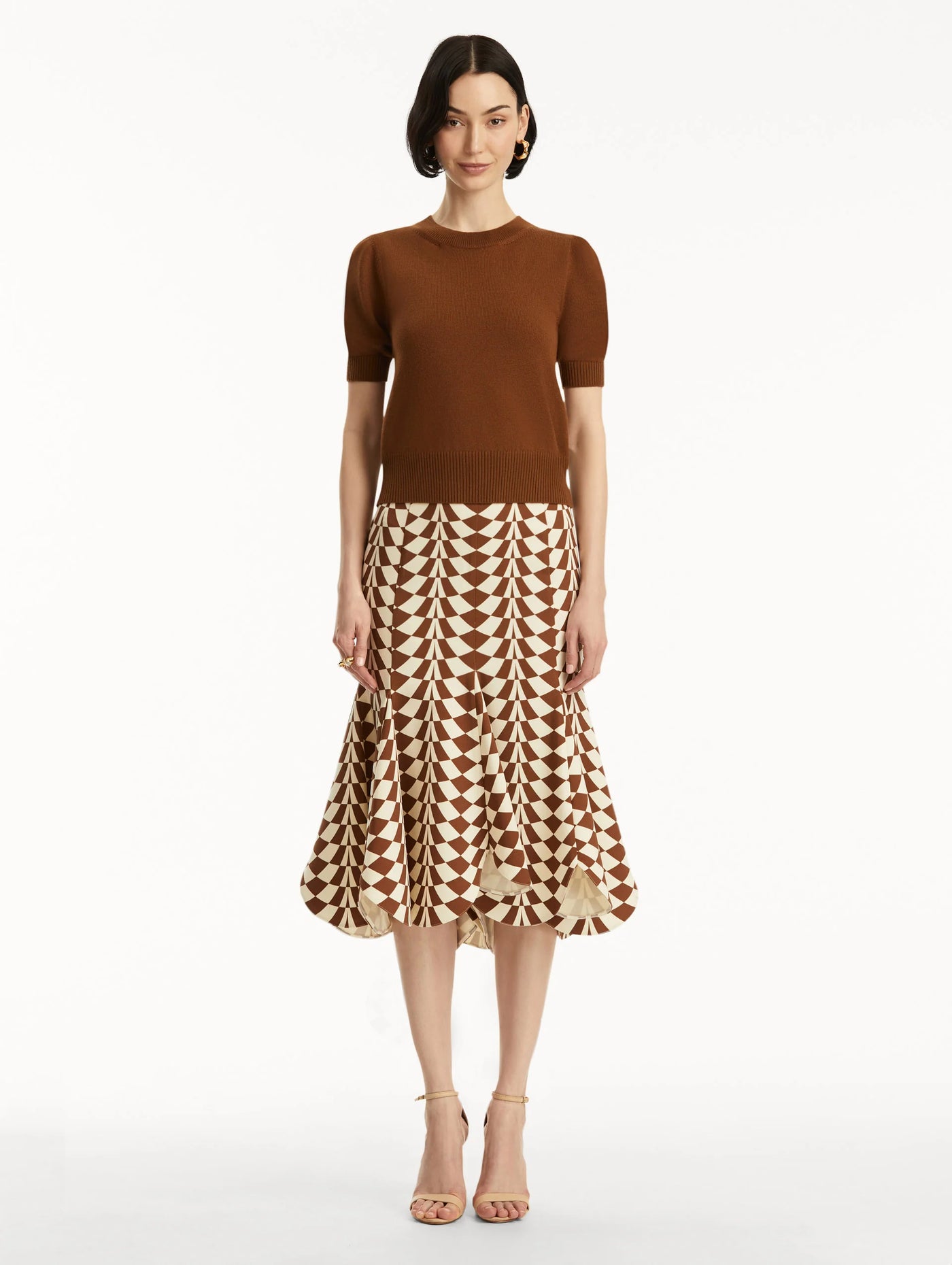 Short Sleeve Wool Pullover - Cognac