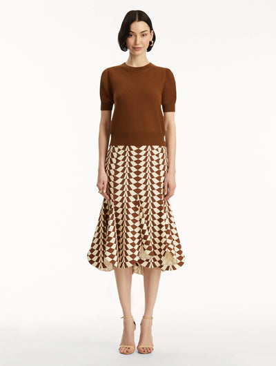 Short Sleeve Wool Pullover - Cognac