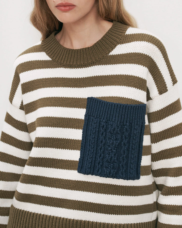 Emile Striped Pullover - Green Multi