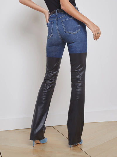 RUTH COATED JEAN - MAGNOLIA/BLACK COATED