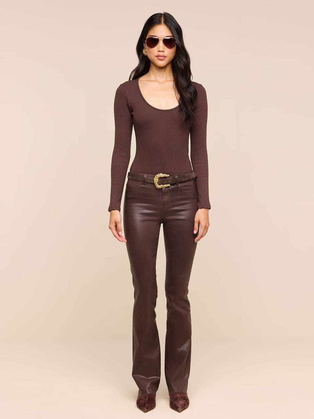 Ruth Straight Leg Jean - Dark Brown
