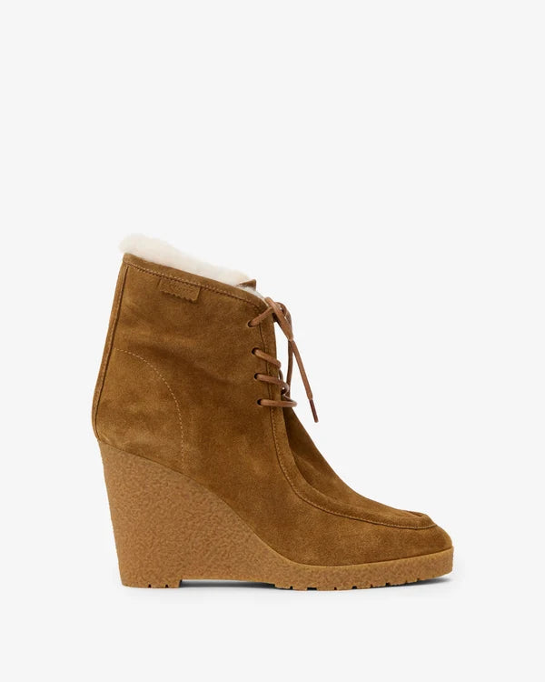 cylia suede lace-up wedge ankle boots