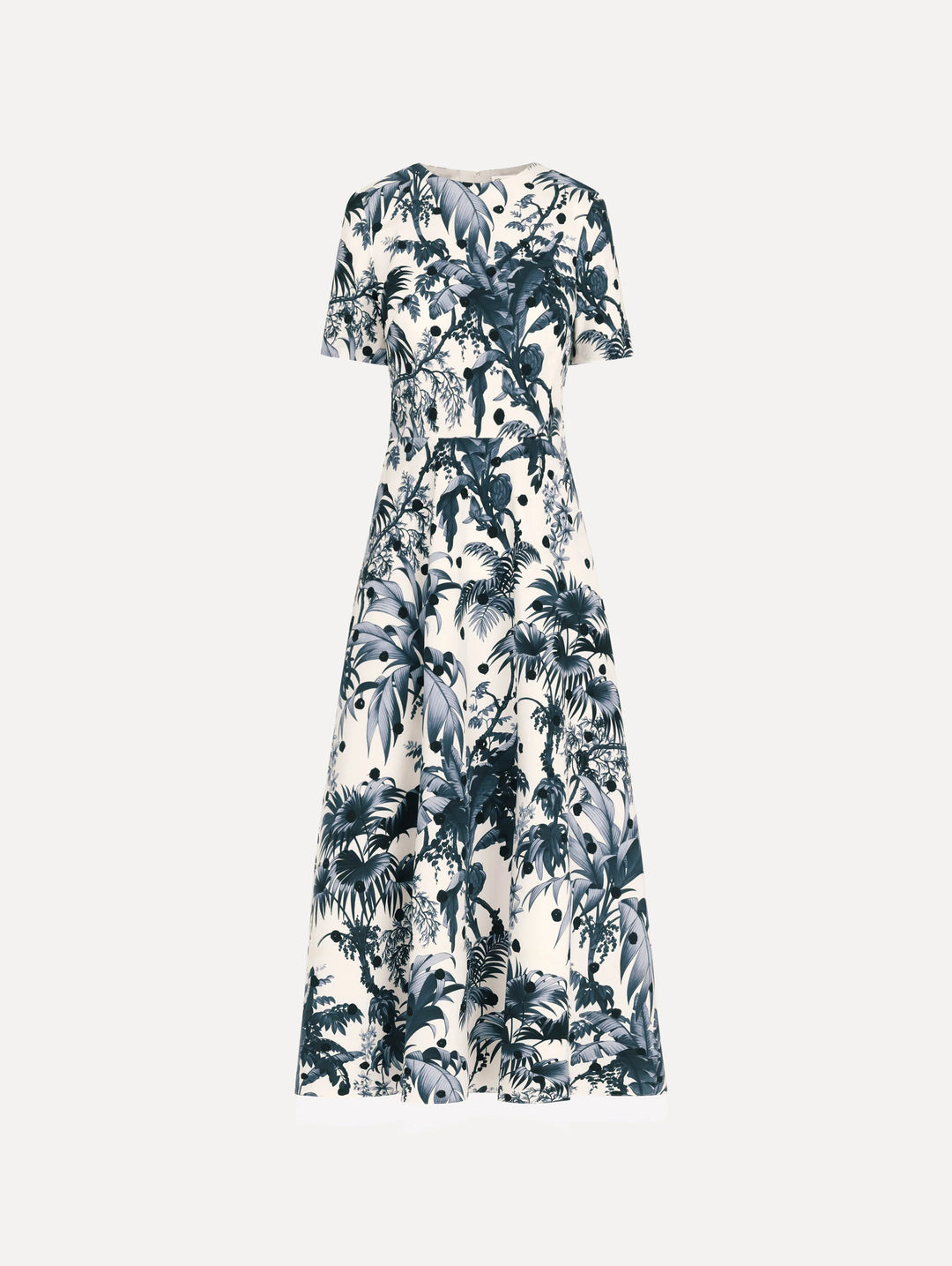 Palm Dotted Dress - Blue Multi