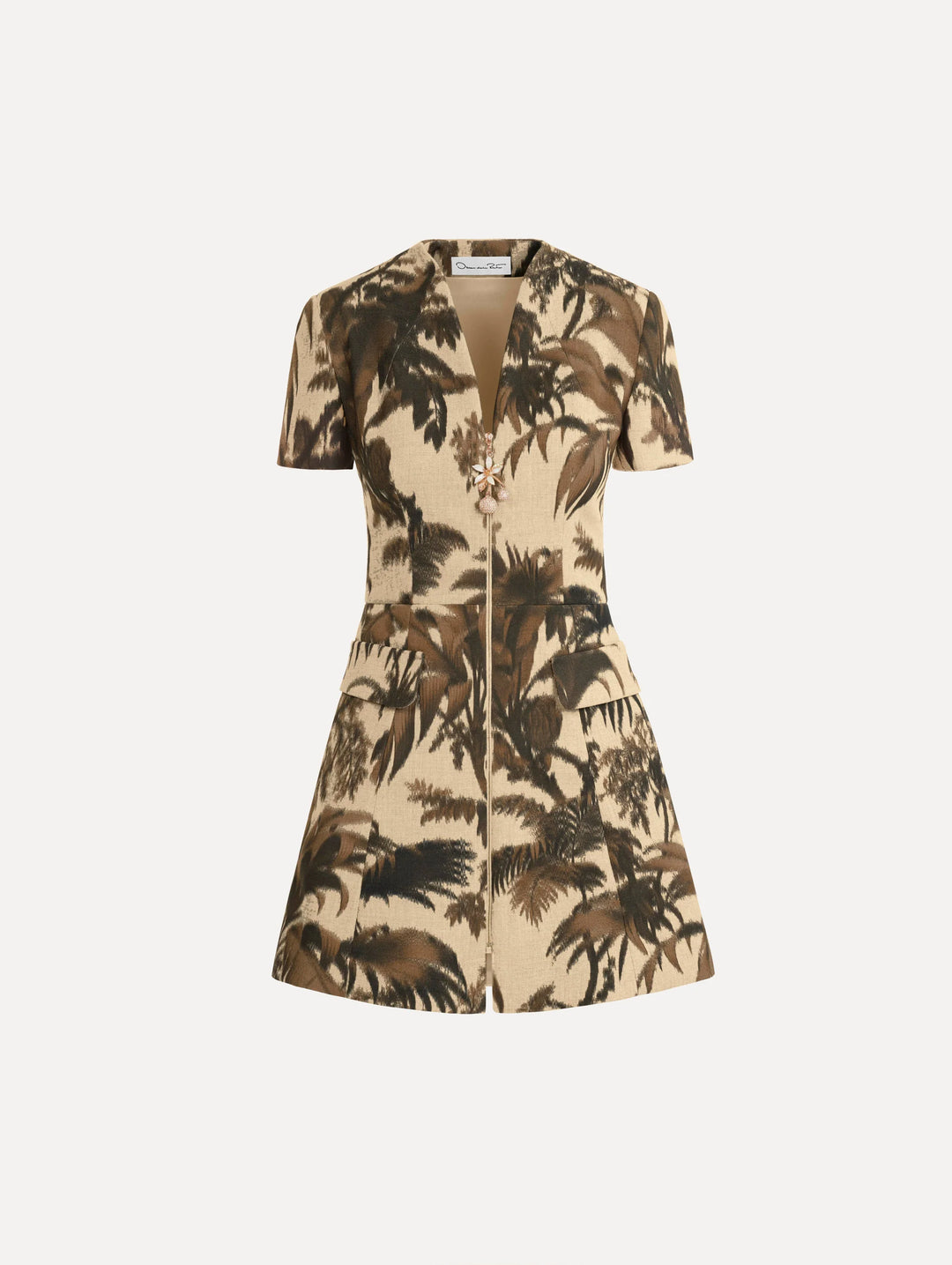 Palm Day Mini Dress - Brown
